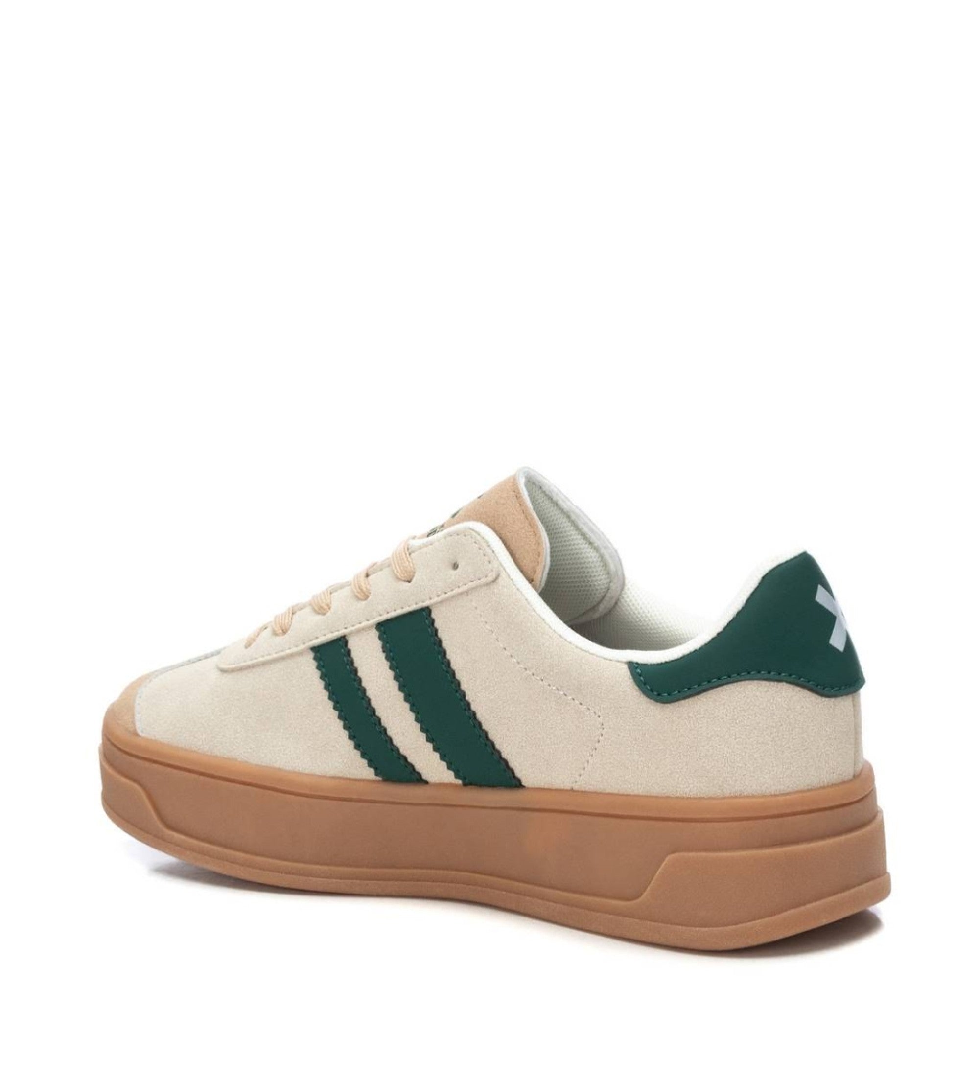 Trend-Sneaker in Beige-Grün mit Retro-Akzenten & Komfortsohle