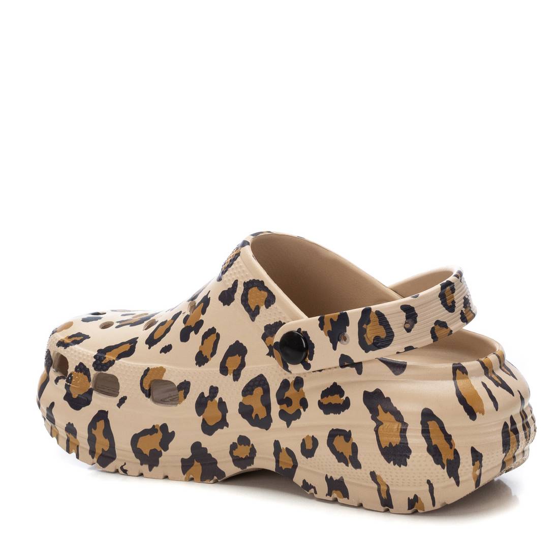 Plateau-Clogs im Leo-Look – stylische Pantoletten in Beige