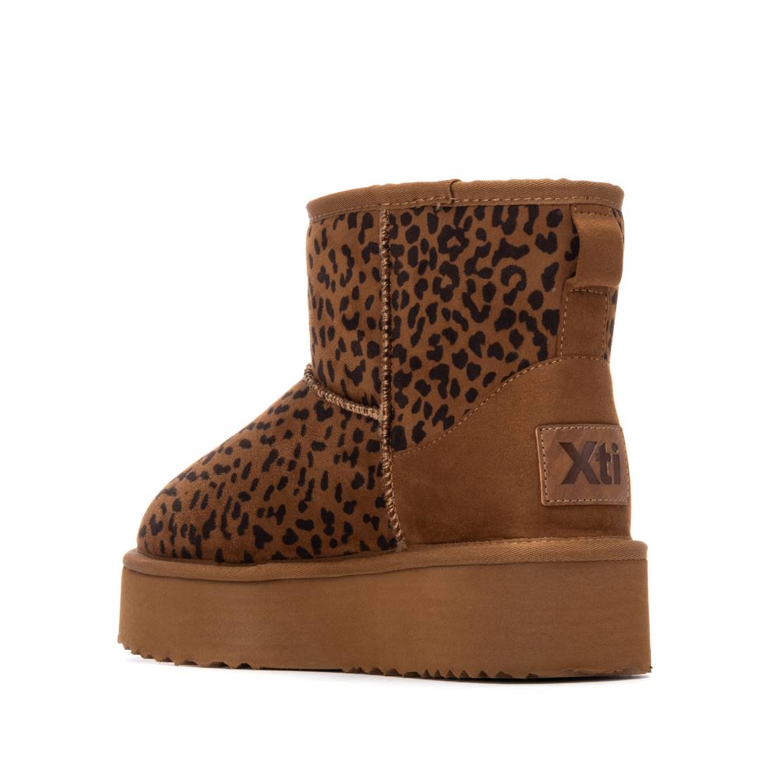 Winterboot in Braun mit Leo-Print & warmem Innenfutter