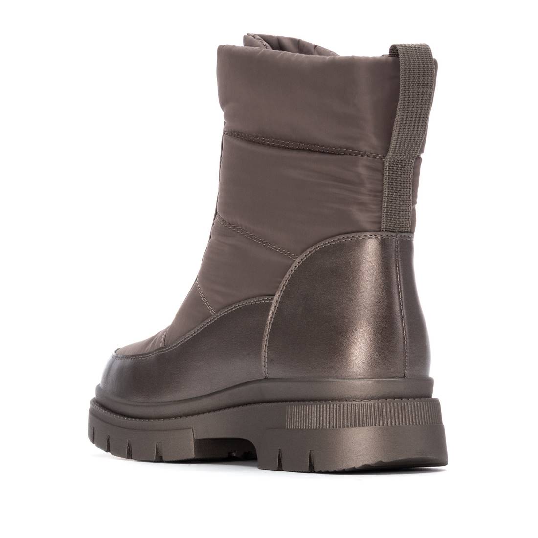 Wasserdichter bronzefarbener Winterboot mit Fellfutter und Reißverschluss