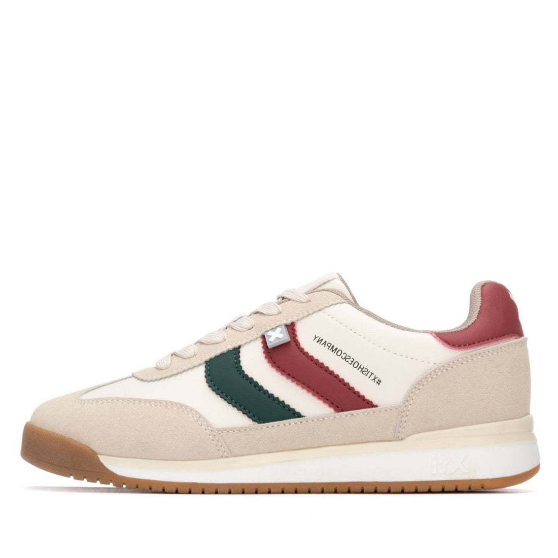 Retro-Sneaker in Beige mit farbigen Streifen & bequemem Tragekomfort