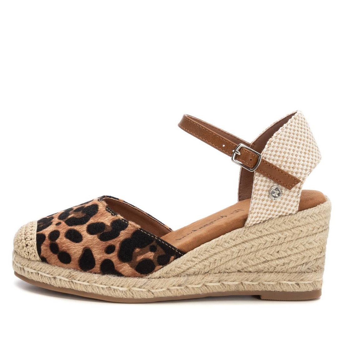 Trediger Wedge Espadrille mit Keilabsatz und Leopardenmuster aus Textil