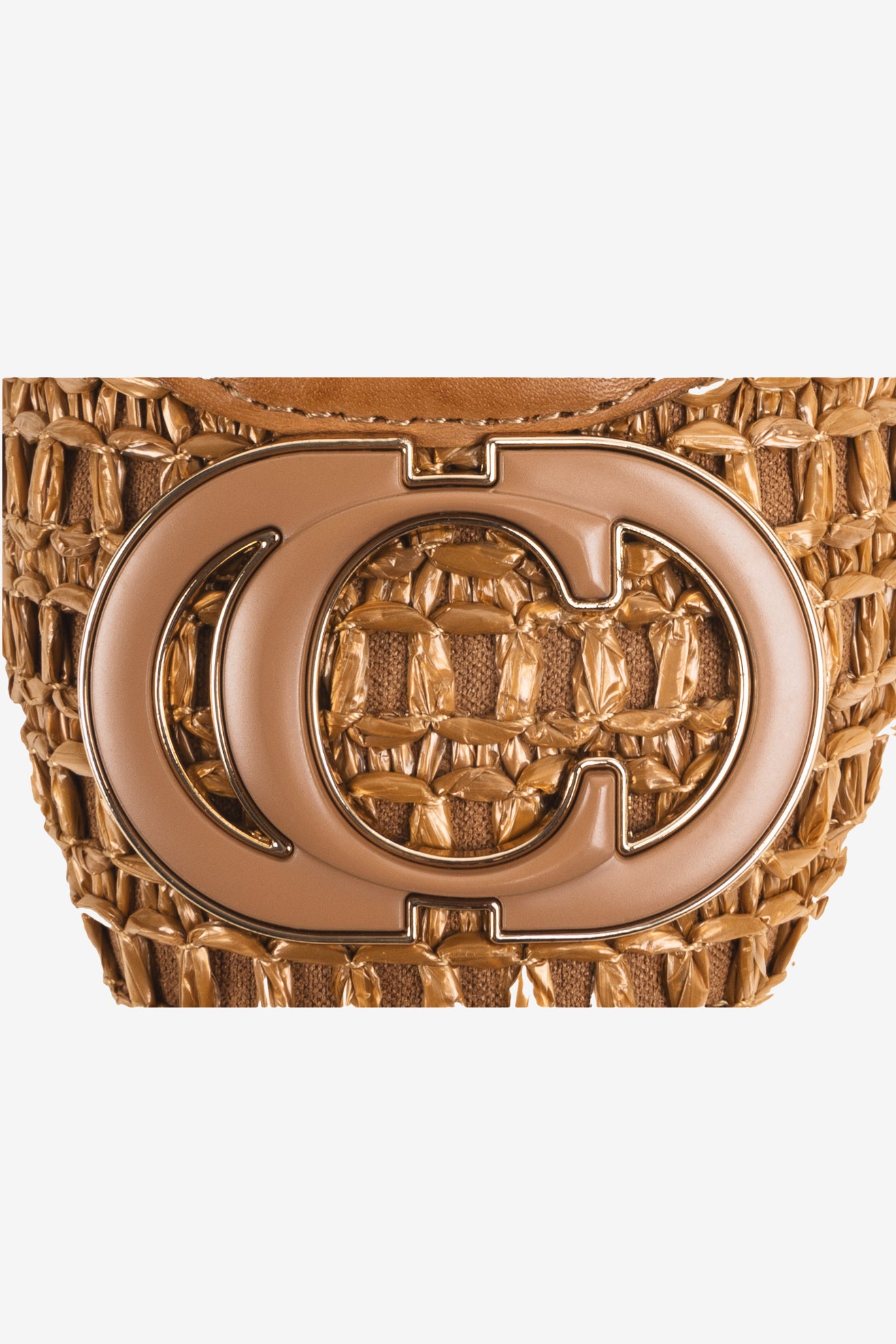 Geflochtener Leder-Ballerina mit Zierspange in Beige – Eleganz für jeden Tag