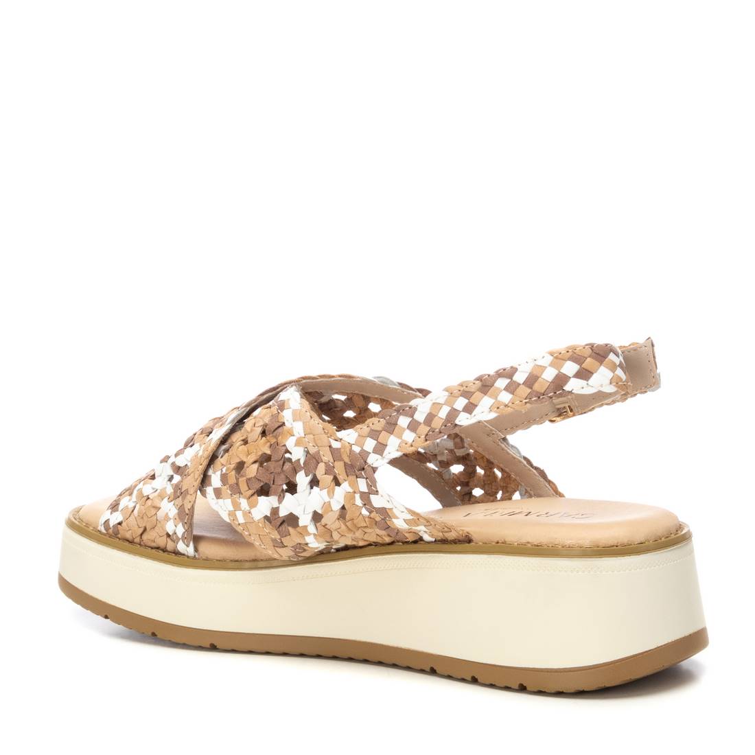 Plateausandalette mit geflochtenem Riemen in Multicolor - Echtleder & Komfort