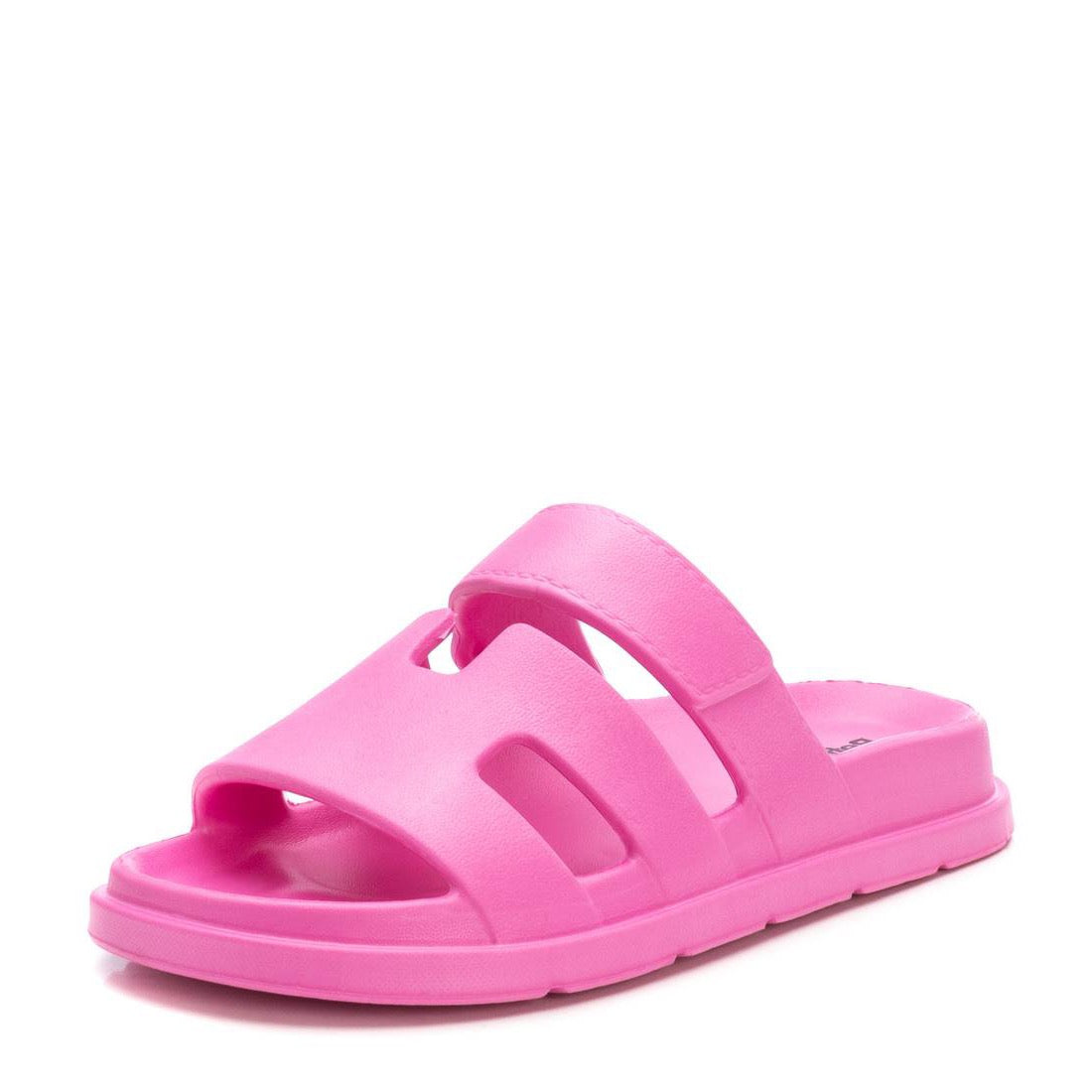Knallige Fuchsia Bade-Pantolette mit Cut-Out-Design & breiten Riemen – sommerlich & bequem