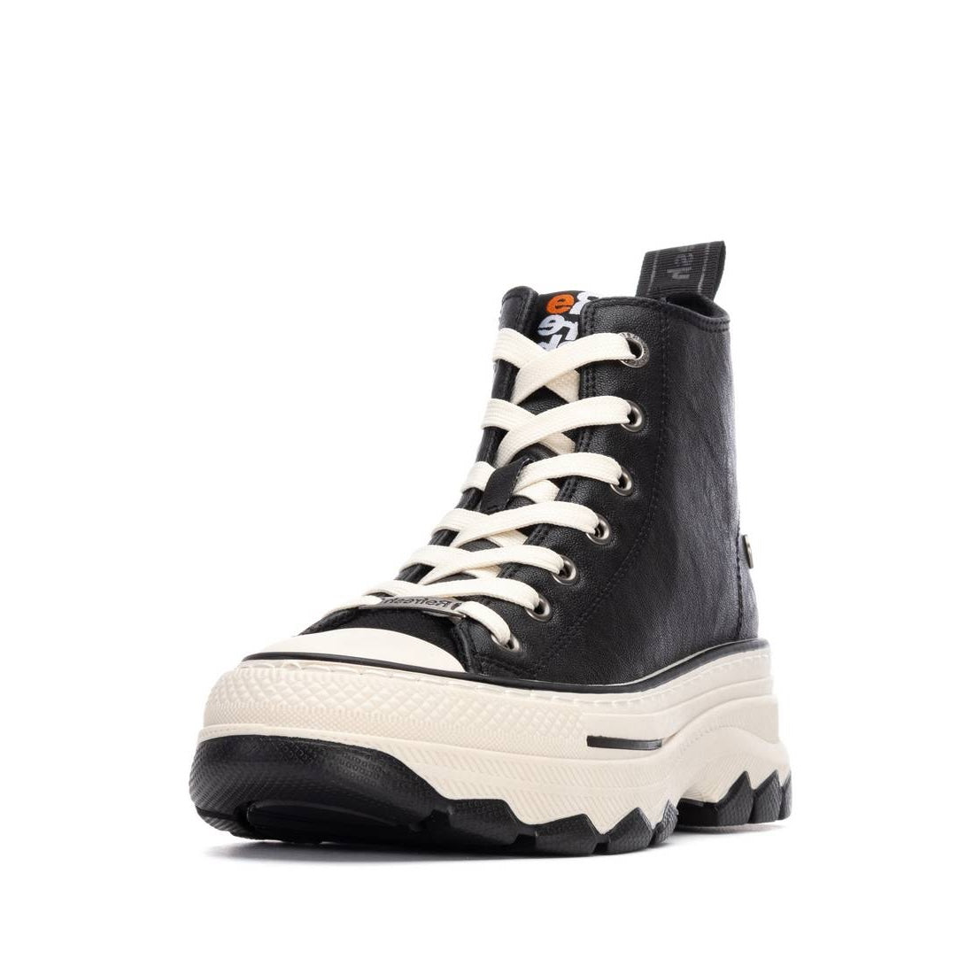 High-Top Chunky Sneaker in Schwarz mit Reißverschluss & Plateausohle
