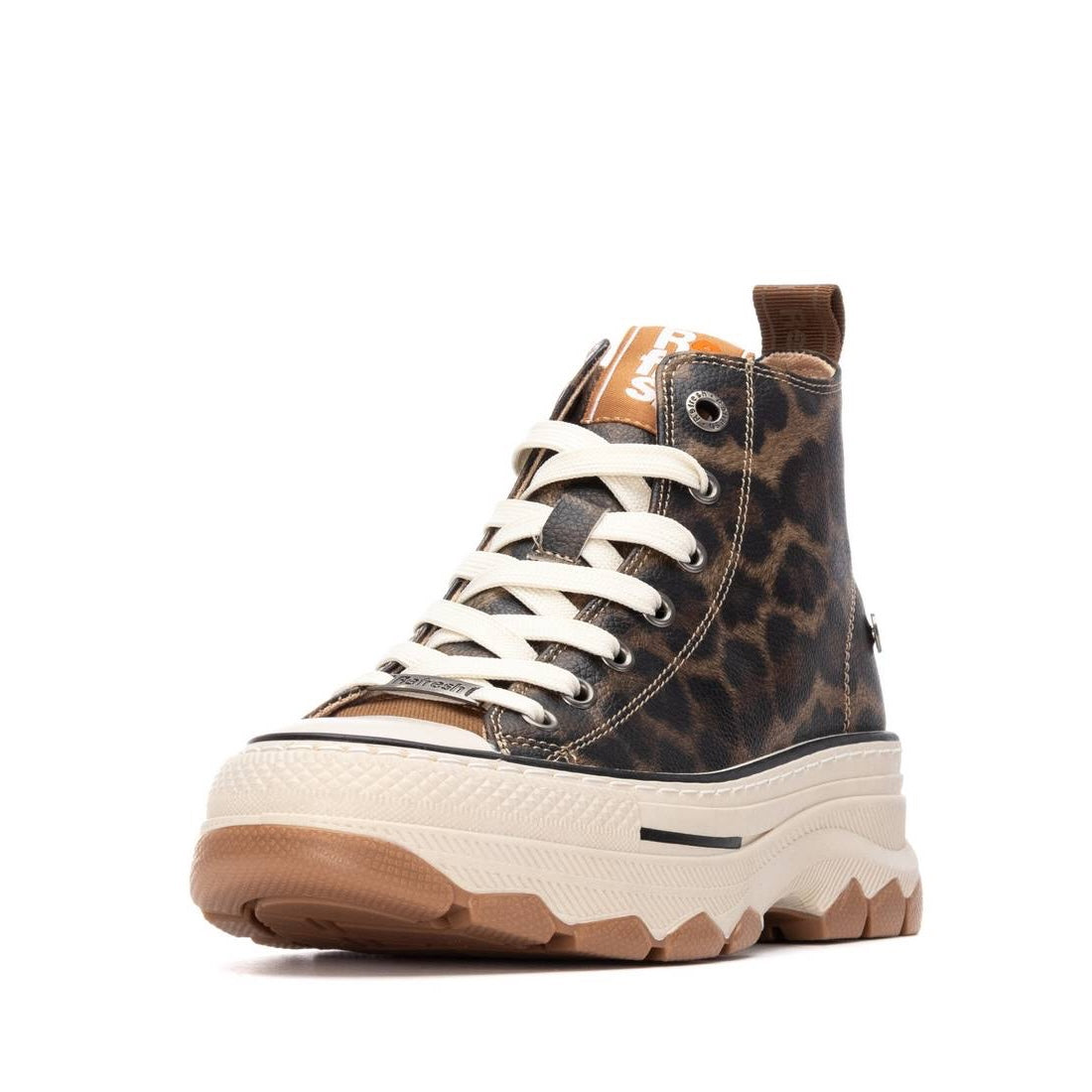 High-Top Sneaker mit Animal-Print und Chunky-Sohle