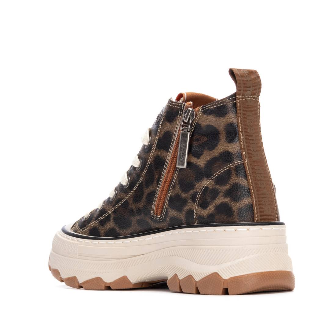High-Top Sneaker mit Animal-Print und Chunky-Sohle