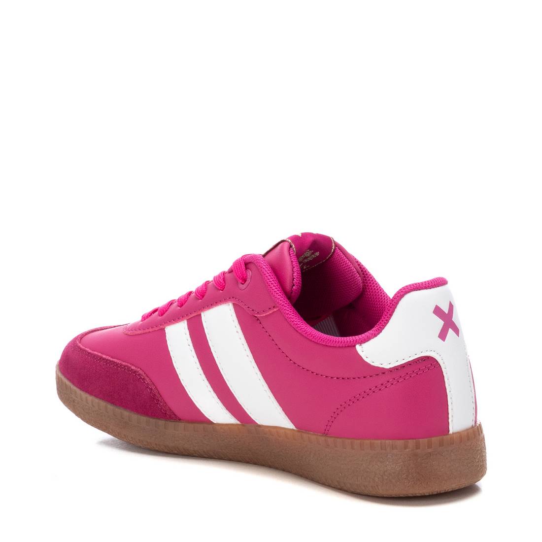 Sportlicher Damen-Sneaker in Pink mit Retro-Elementen & weißen Streifen