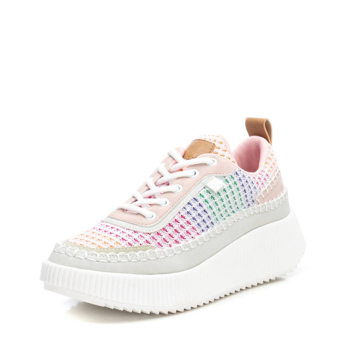 Modischer Mesh-Sneaker in Regenbogen-Optik mit Plateau und Komfortsohle