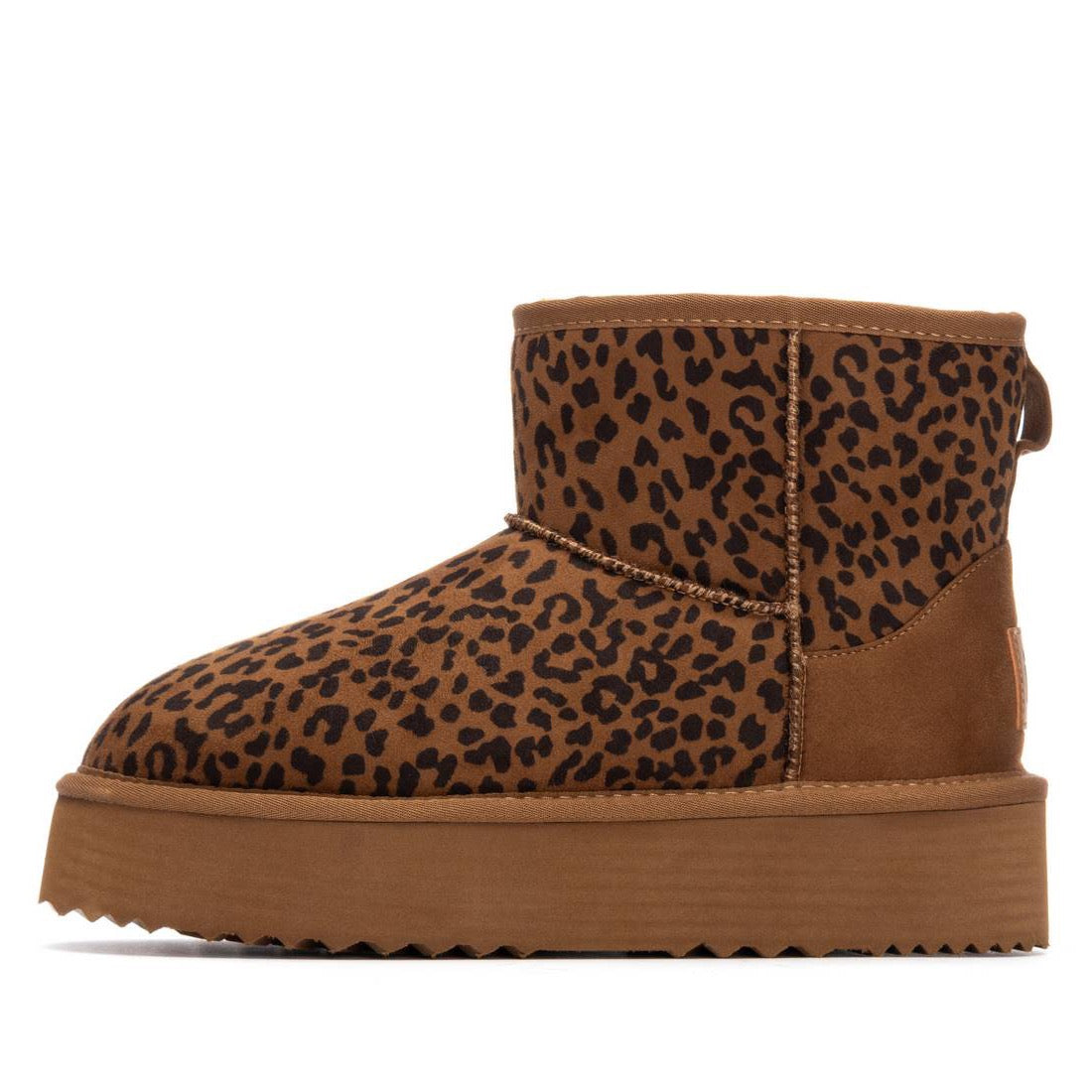 Winterboot in Braun mit Leo-Print & warmem Innenfutter