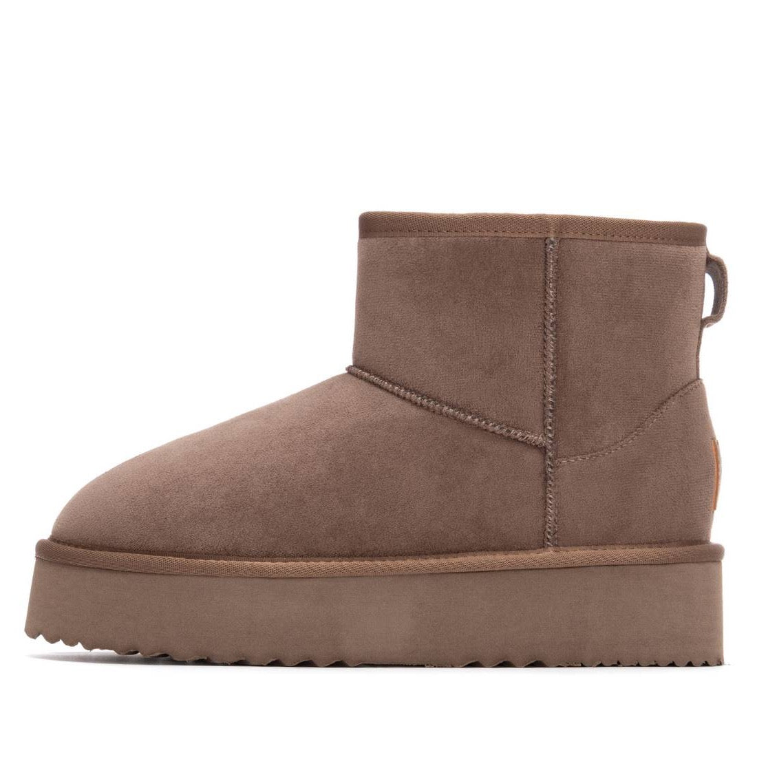 Winterbootie in Taupe mit warmer Plateausohle & Innenfutter