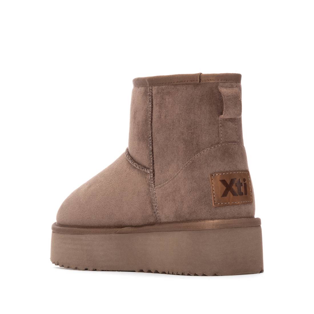 Winterbootie in Taupe mit warmer Plateausohle & Innenfutter