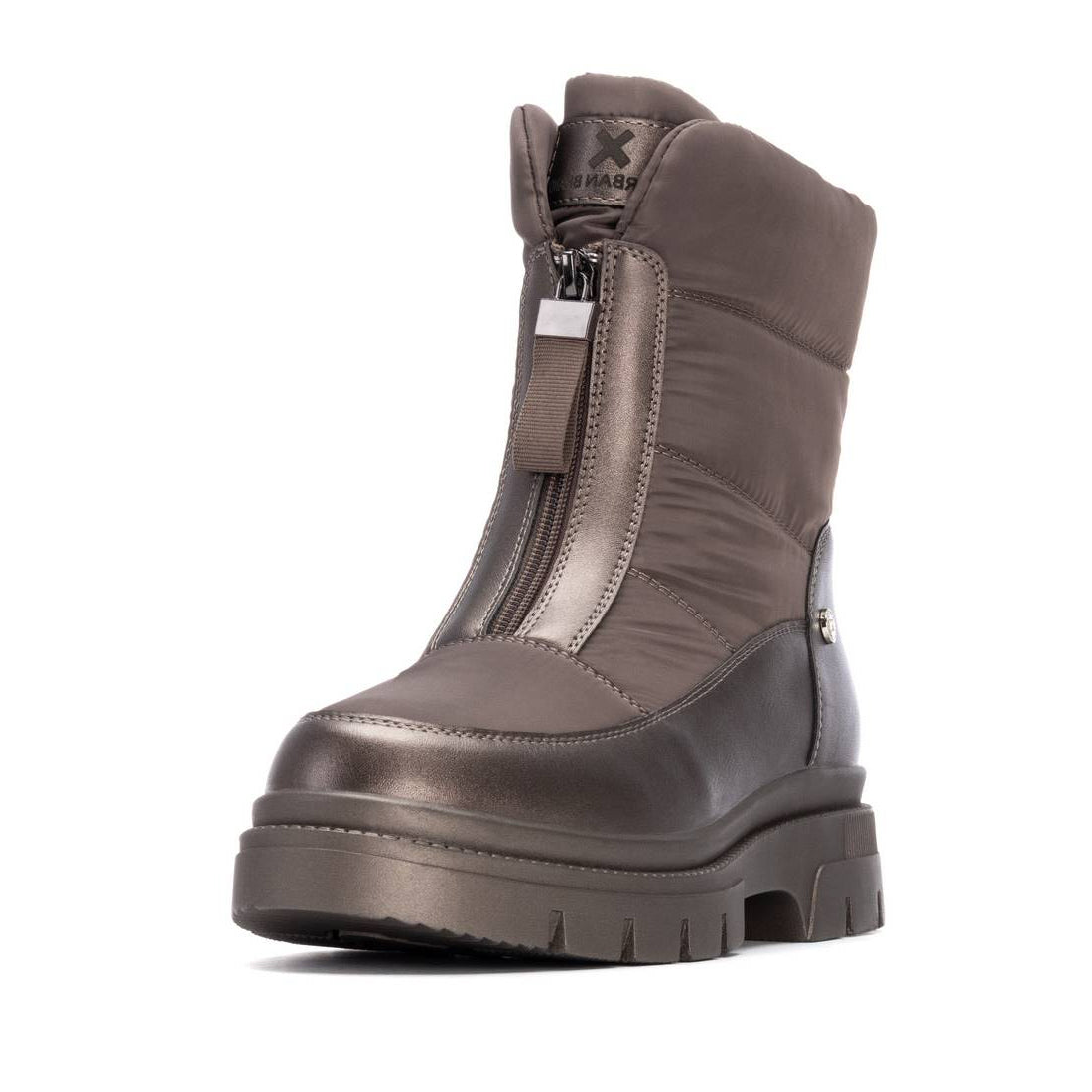 Wasserdichter bronzefarbener Winterboot mit Fellfutter und Reißverschluss