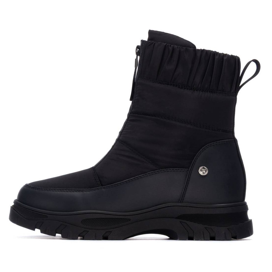 Wasserdichte Winter-Stiefelette in Schwarz mit Stretchschaft und Reißverschluss