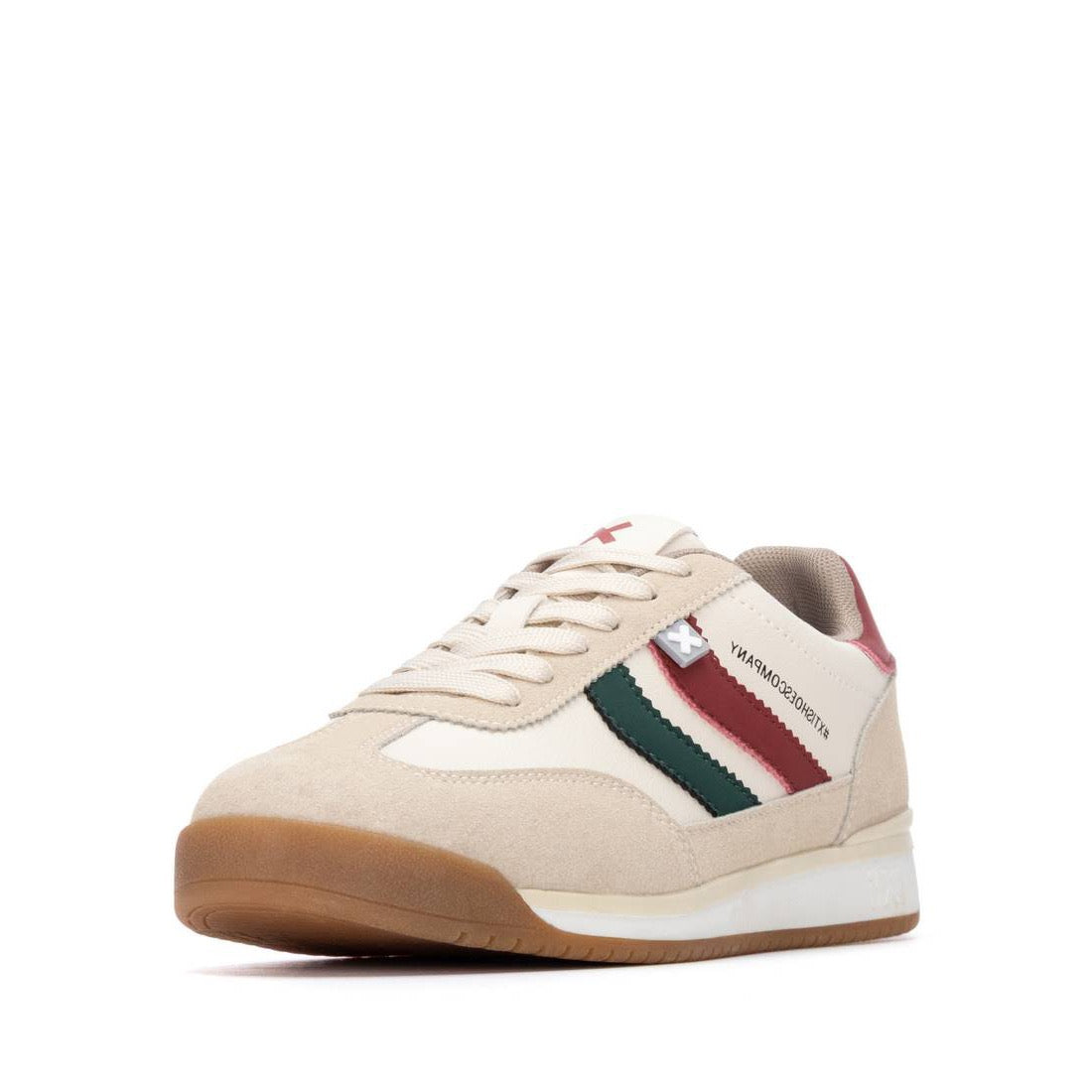 Retro-Sneaker in Beige mit farbigen Streifen & bequemem Tragekomfort