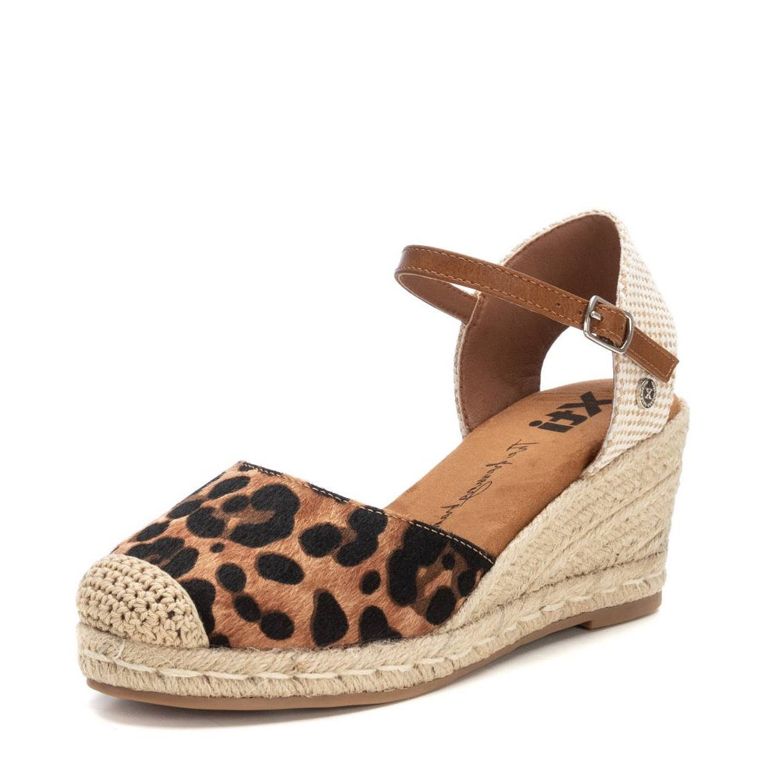 Trediger Wedge Espadrille mit Keilabsatz und Leopardenmuster aus Textil