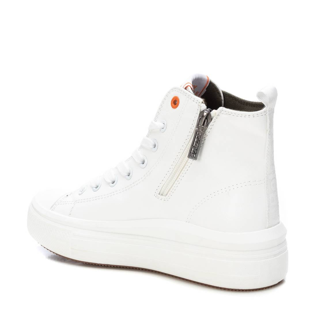 High-Top Sneaker in Weiß mit Plateau & Reißverschluss