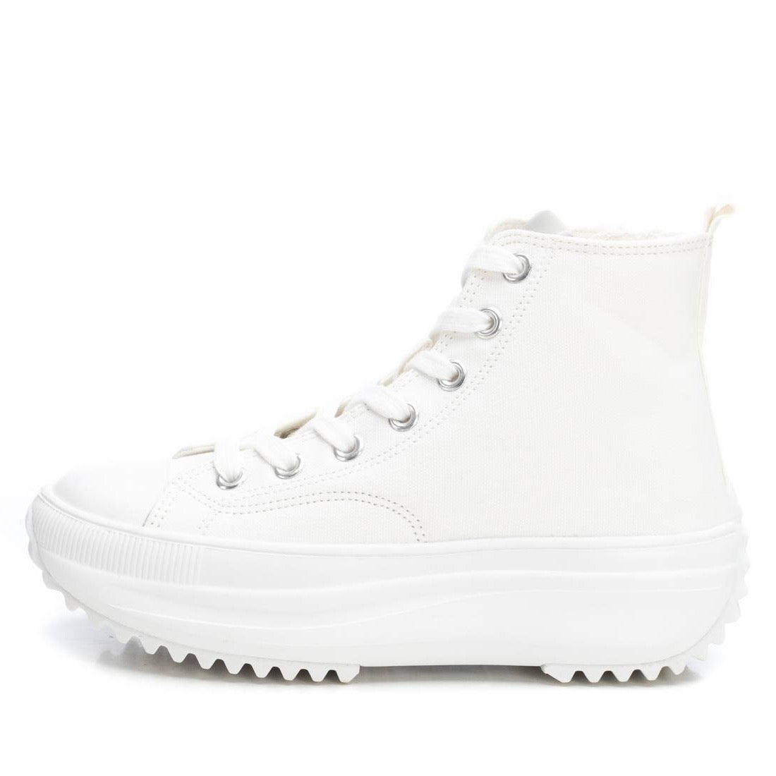 Weißer High-Top Plateau Sneaker mit Reißverschluss – sportlich & urban