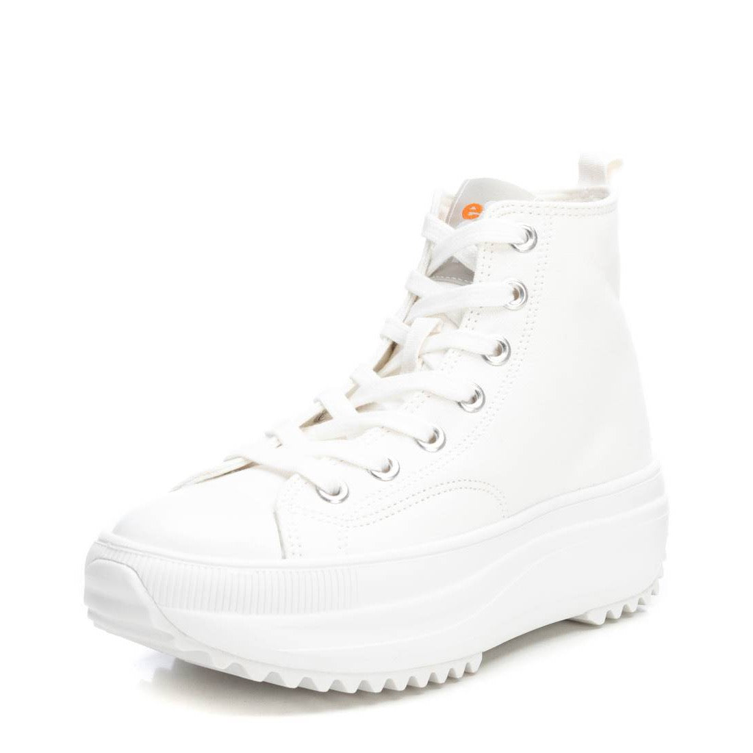Weißer High-Top Plateau Sneaker mit Reißverschluss – sportlich & urban