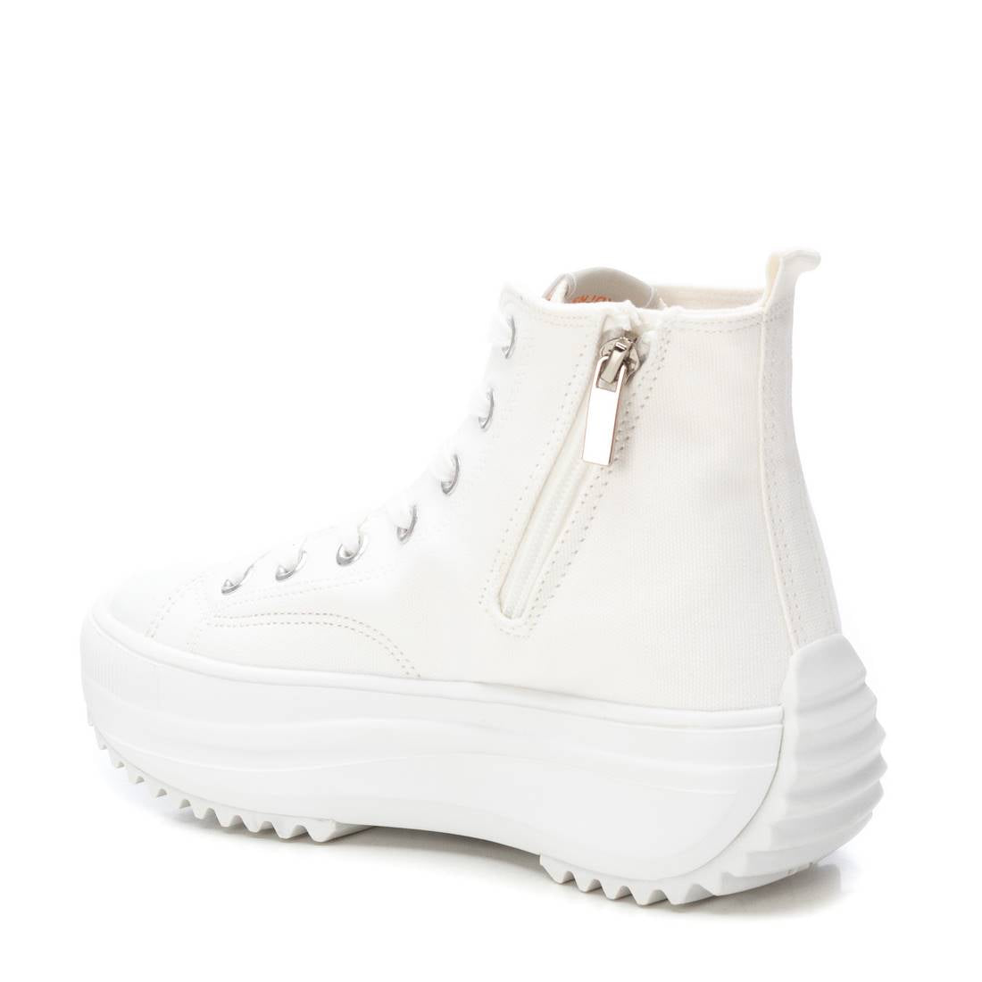 Weißer High-Top Plateau Sneaker mit Reißverschluss – sportlich & urban