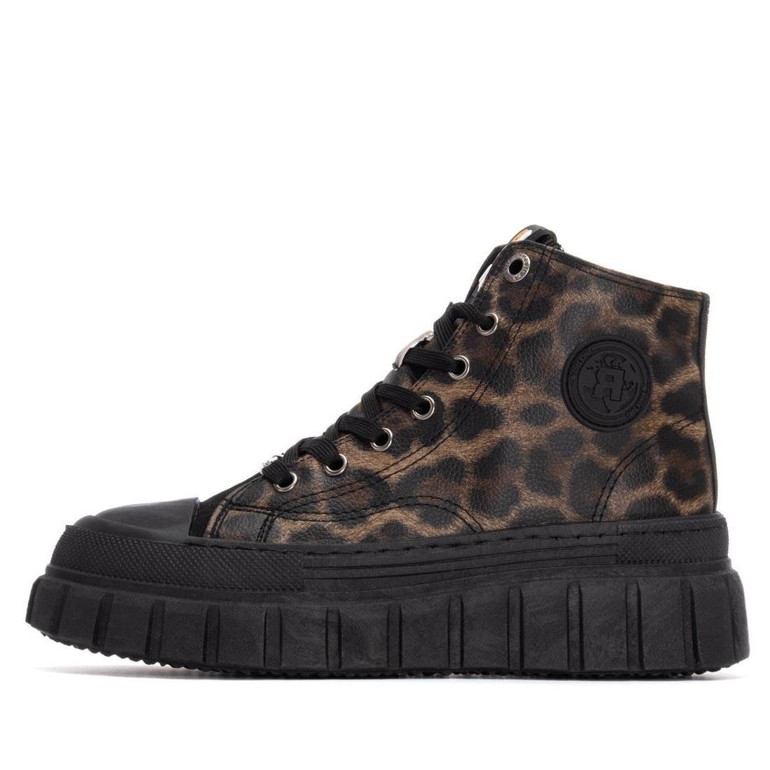 High-Top Plateausneaker mit Leo-Print & Reißverschluss