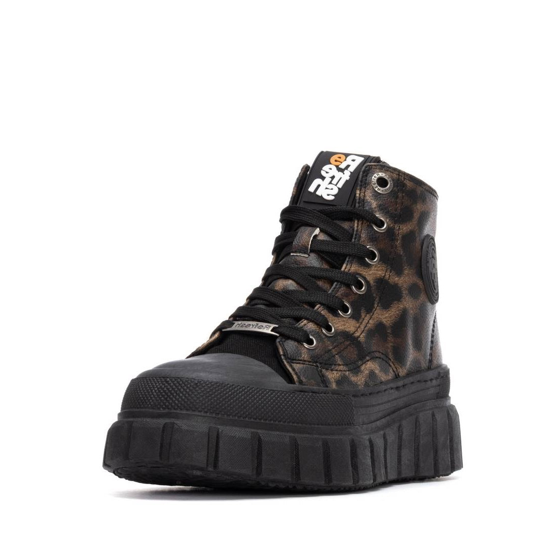 High-Top Plateausneaker mit Leo-Print & Reißverschluss