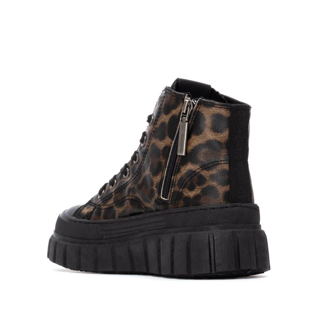 High-Top Plateausneaker mit Leo-Print & Reißverschluss