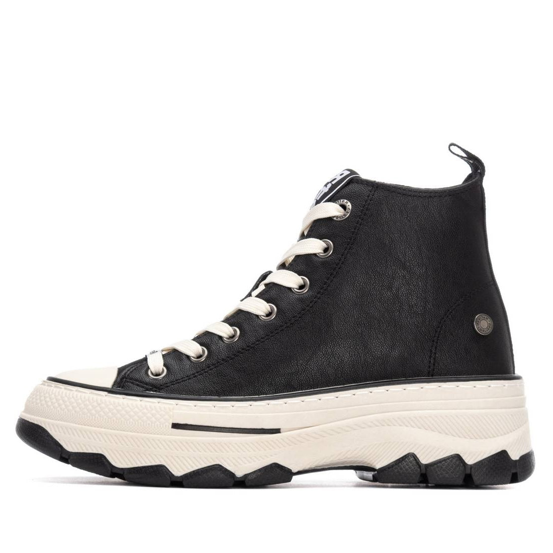 High-Top Chunky Sneaker in Schwarz mit Reißverschluss & Plateausohle
