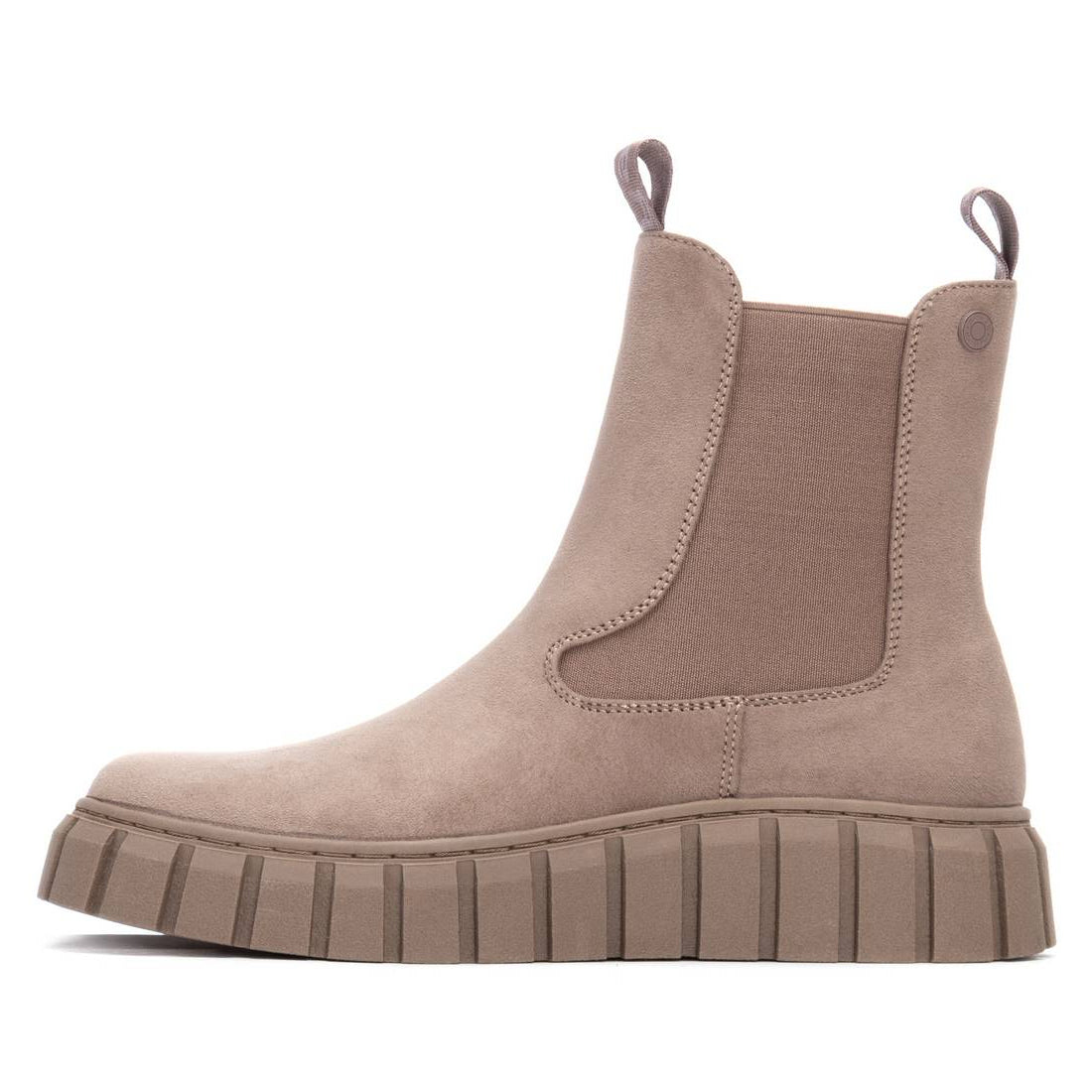 Trendiger Chunky Chelsea Boot in Taupe mit Reißverschluss