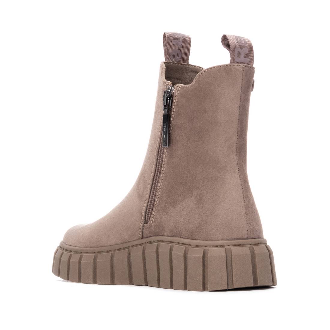 Trendiger Chunky Chelsea Boot in Taupe mit Reißverschluss